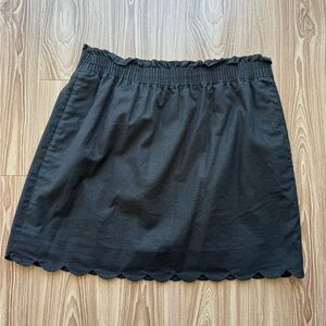 J. Crew Elegant Black Scalloped Women's Skirt - Size 12